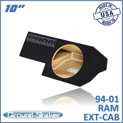 Ground Shaker GS-ODG110B subwoofer enclosure for Fits 94–01 Dodge Ram Quad Cab