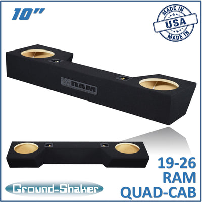 Ground Shaker GS-QDG210B subwoofer enclosure for Fits 19–26 Dodge Ram Quad Cab