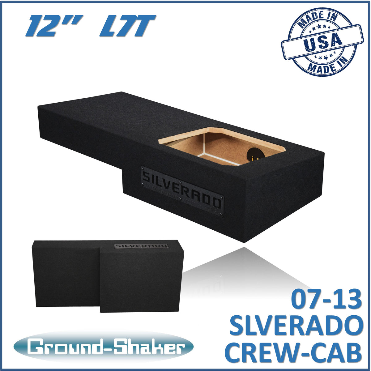 GS-RCHVL7T112B subwoofer enclosure for Fits 07–13 Chevy Silverado Crew Cab