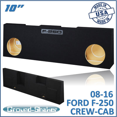 Ground Shaker GS-RF250210B dual 10 inch sealed sub box for 08-16 Ford F-250 Crew Cab — front view