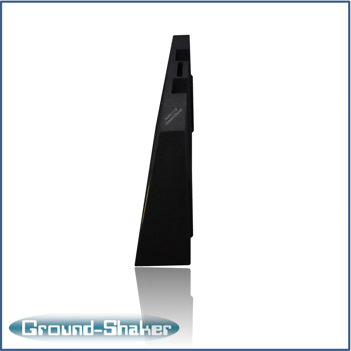 Ground Shaker GS-RF250P28B dual 8 inch ported sub box for 08-16 Ford F-250 Crew Cab, angle view