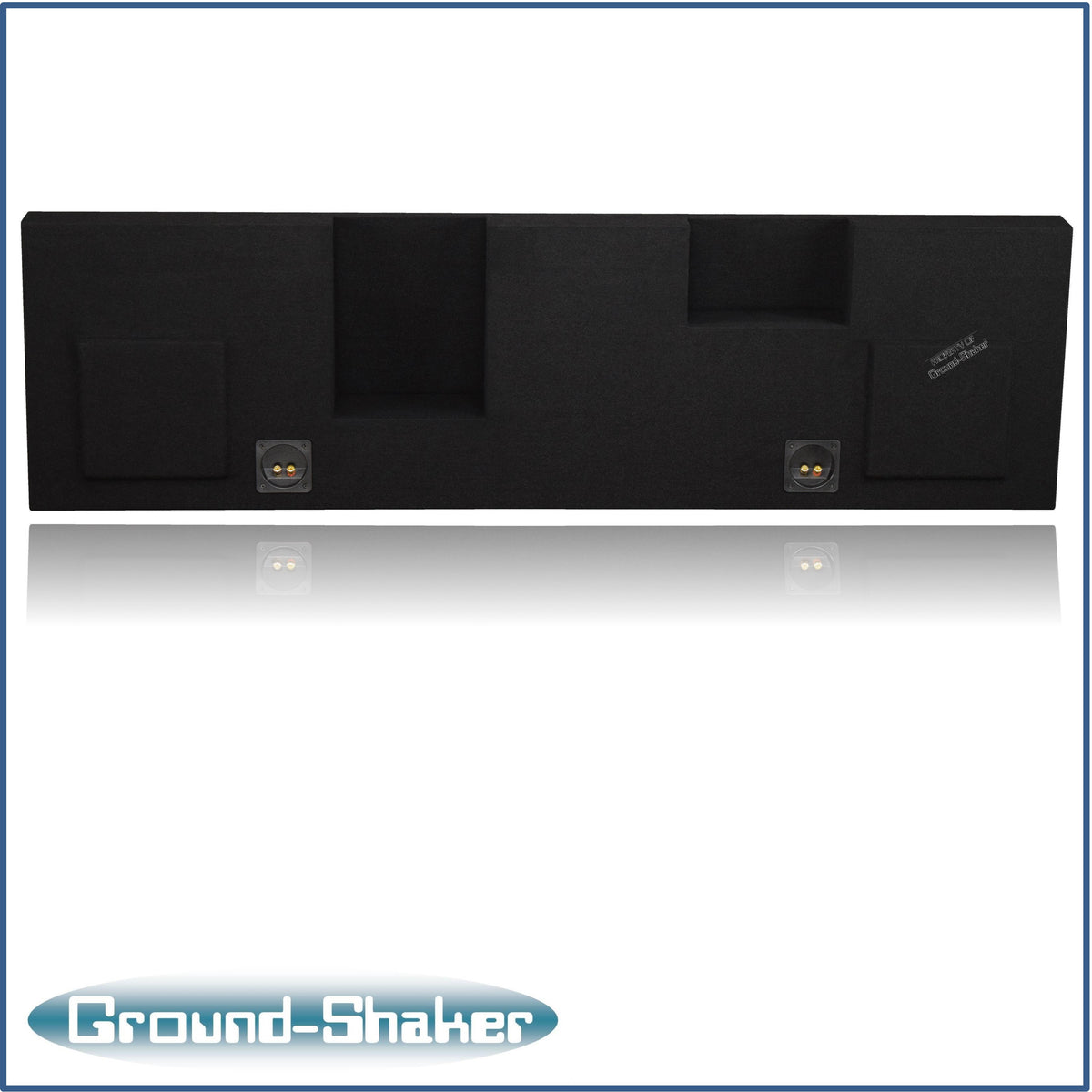 Ground Shaker GS-RF25028B dual 8 inch enclosure for 08-16 Ford F-250 Crew Cab, rear view