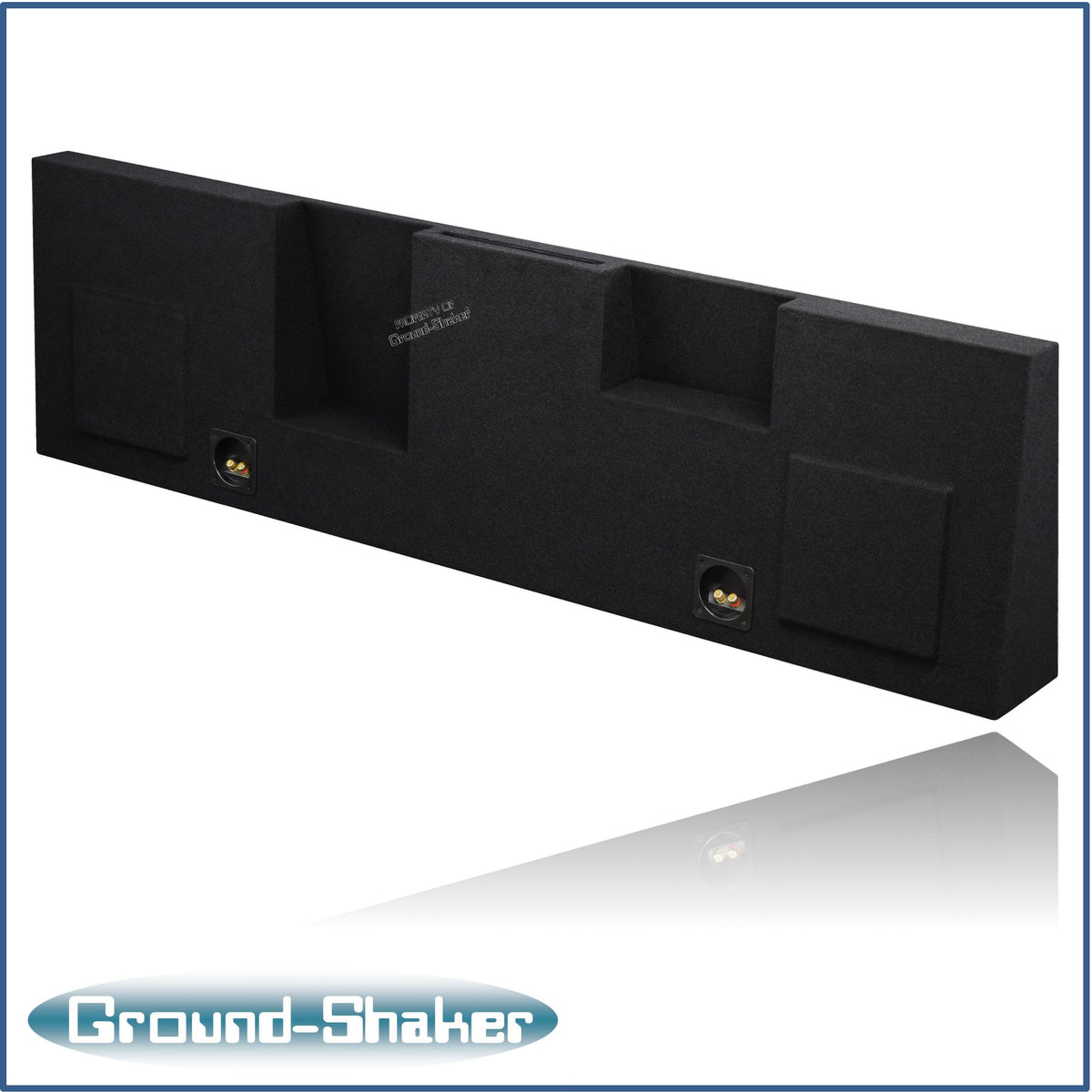 Ground Shaker GS-RF250P28B sub box behind rear seat of 08-16 Ford F-250 Crew Cab