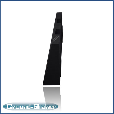Ground Shaker GS-RF250L7T212B dual 12 inch square-cutout sub box for 08-16 Ford F-250 Crew Cab, angle view