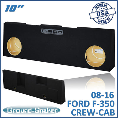 Ground Shaker GS-RF350210B dual 10 inch sealed subwoofer enclosure for 08-16 Ford F-350 Crew Cab, front view