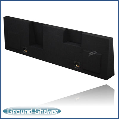 Ground Shaker sub box installed behind rear seat of 08-16 Ford F-350 Crew Cab