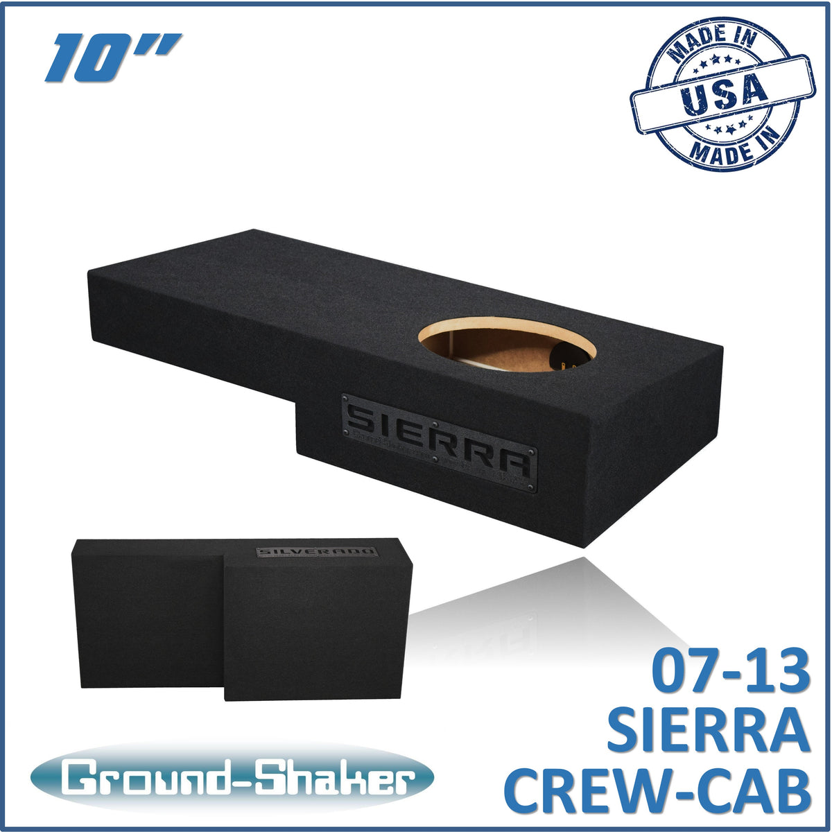 Ground Shaker GS-RGM110B subwoofer enclosure for Fits 07–13 GMC Sierra Crew Cab
