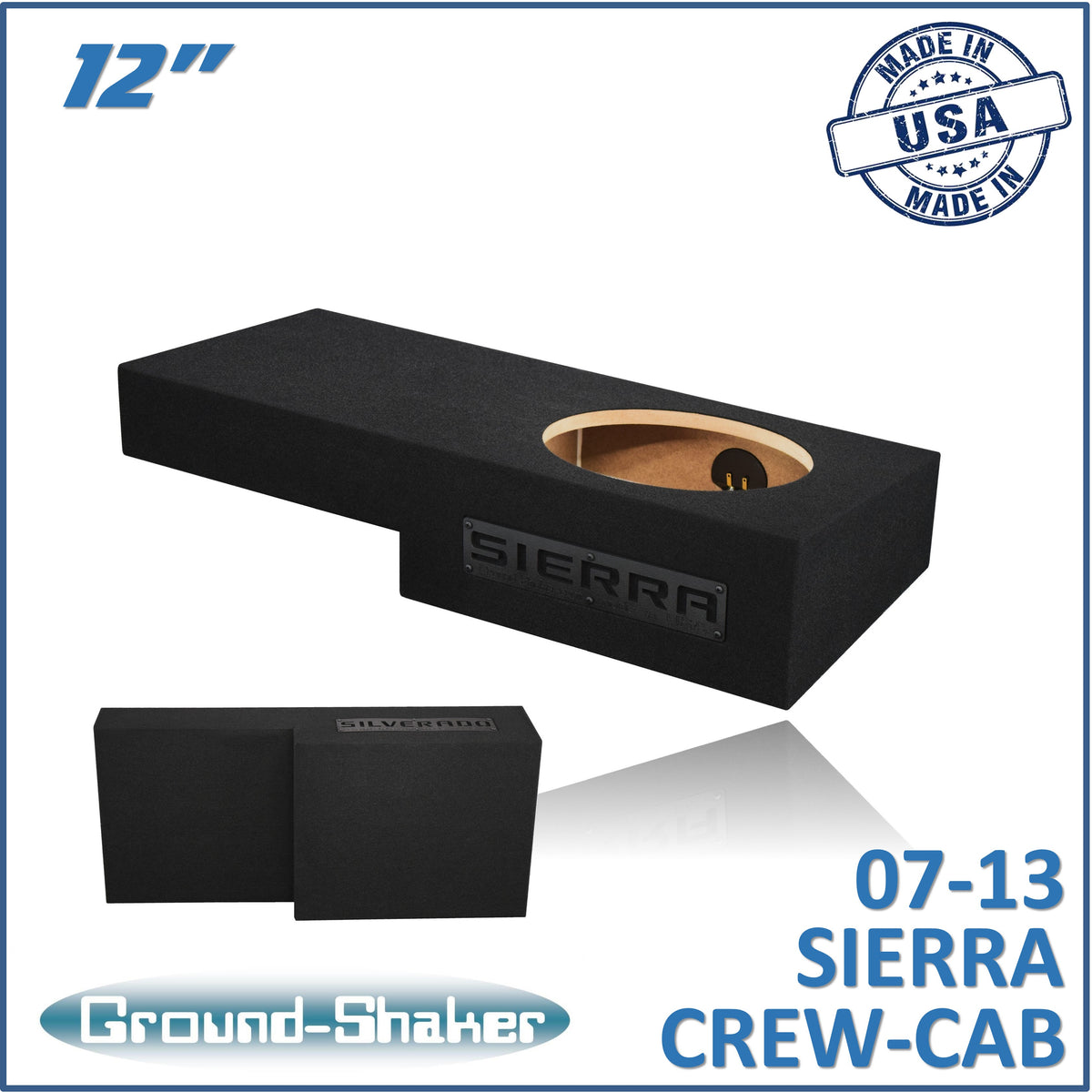 Ground Shaker GS-RGM112B subwoofer enclosure for Fits 07–13 GMC Sierra Crew Cab