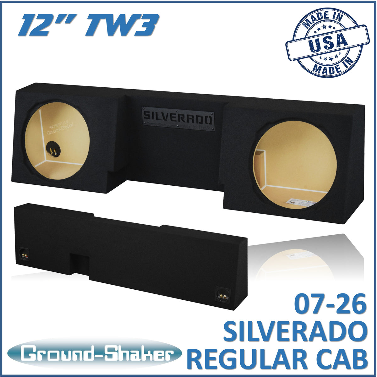 GS-STCCTW3212B subwoofer enclosure for Fits 07–26 Chevy Silverado Regular Cab