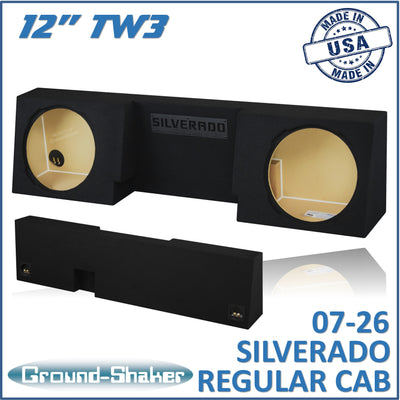 GS-STCCTW3212B subwoofer enclosure for Fits 07–26 Chevy Silverado Regular Cab
