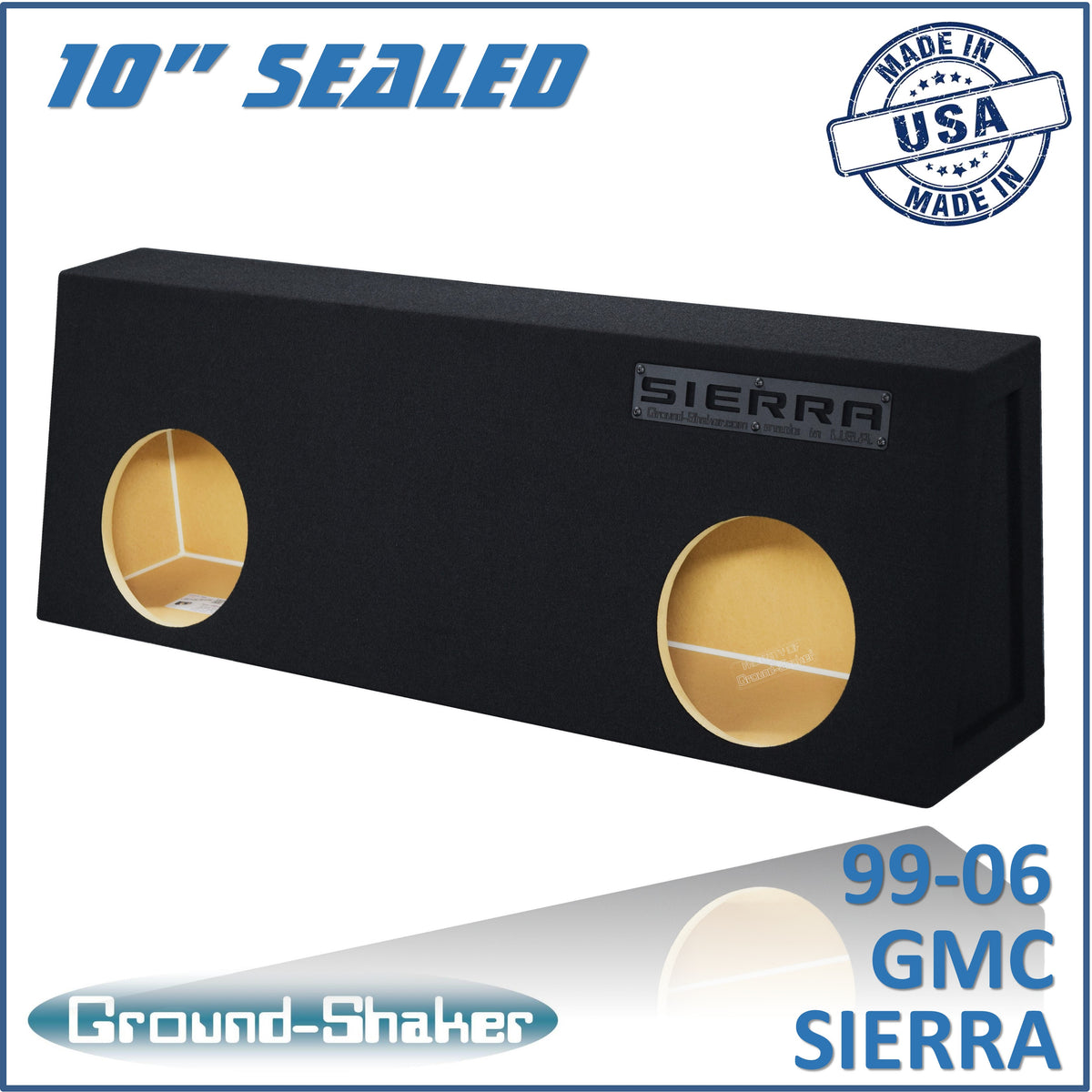 Ground Shaker GS-STGM210B subwoofer enclosure for Fits 99–06 GMC Sierra Regular Cab