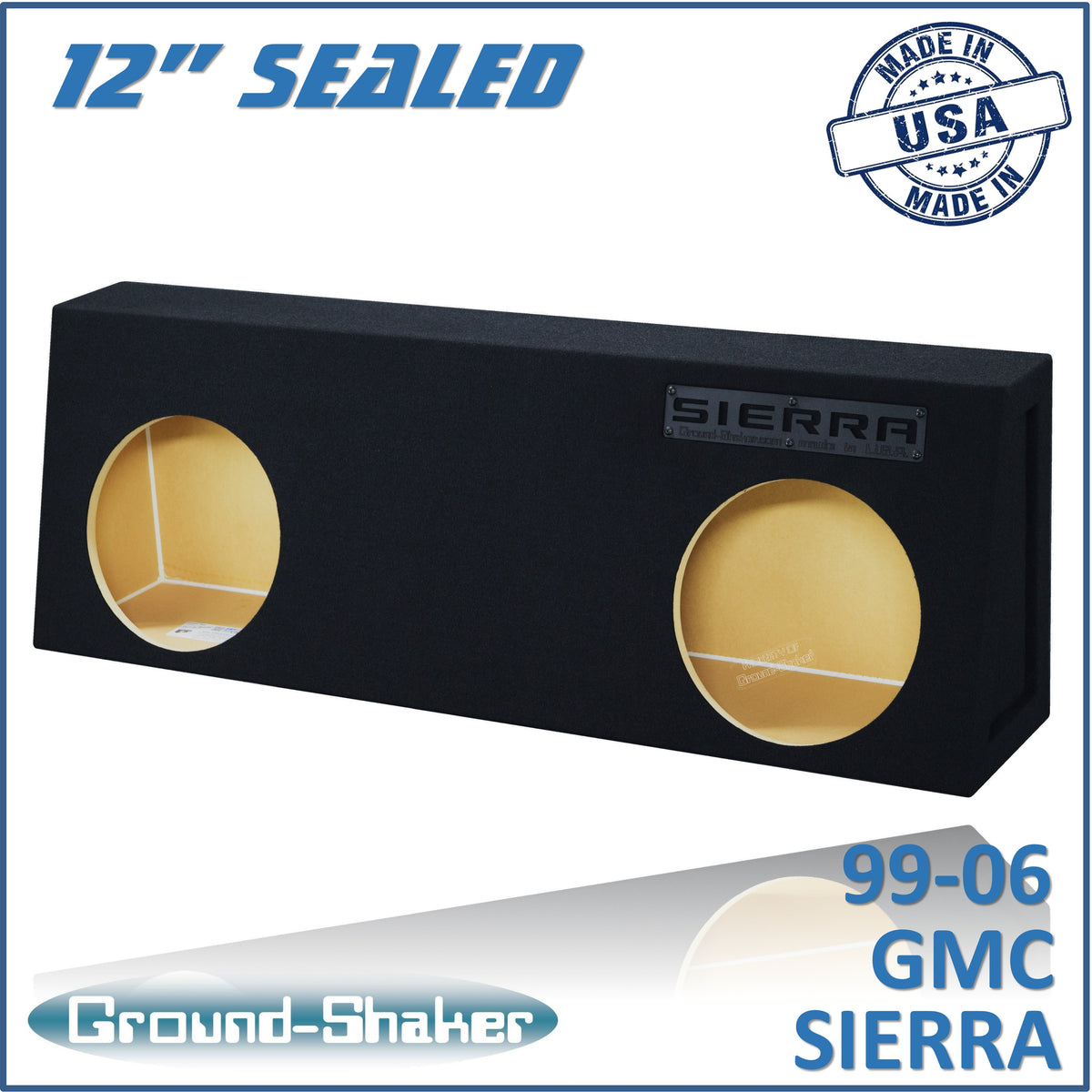 Ground Shaker GS-STGM212B subwoofer enclosure for Fits 99–06 GMC Sierra Regular Cab
