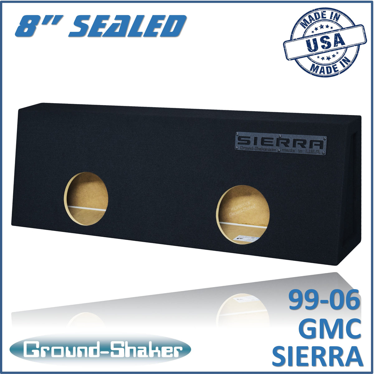 Ground Shaker GS-STGM28B subwoofer enclosure for Fits 99–06 GMC Sierra Regular Cab