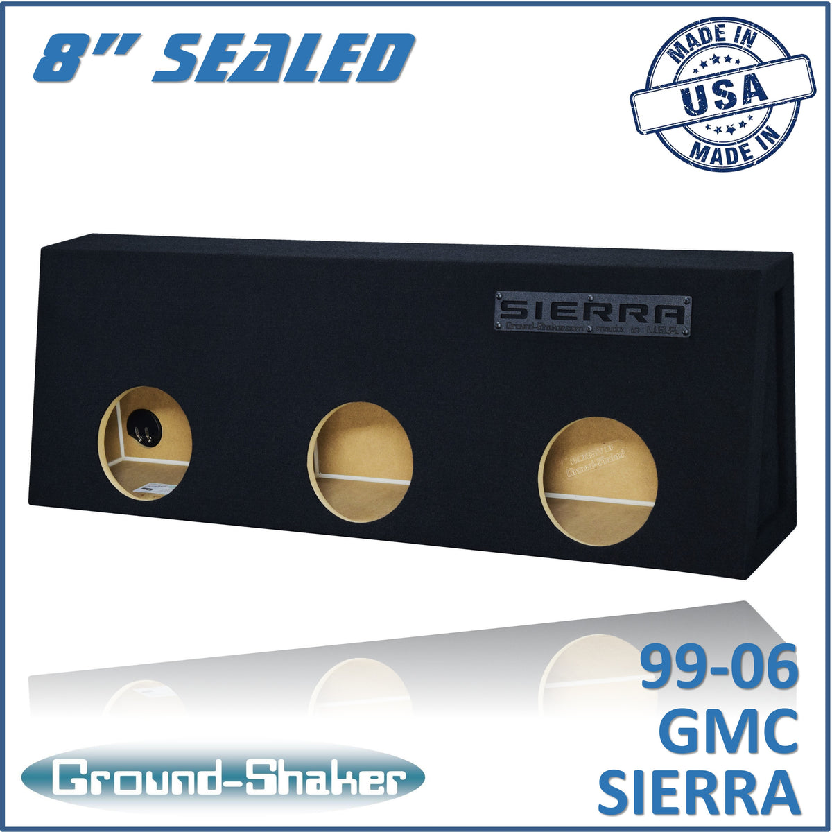 Ground Shaker GS-STGM38B subwoofer enclosure for Fits 99–06 GMC Sierra Regular Cab