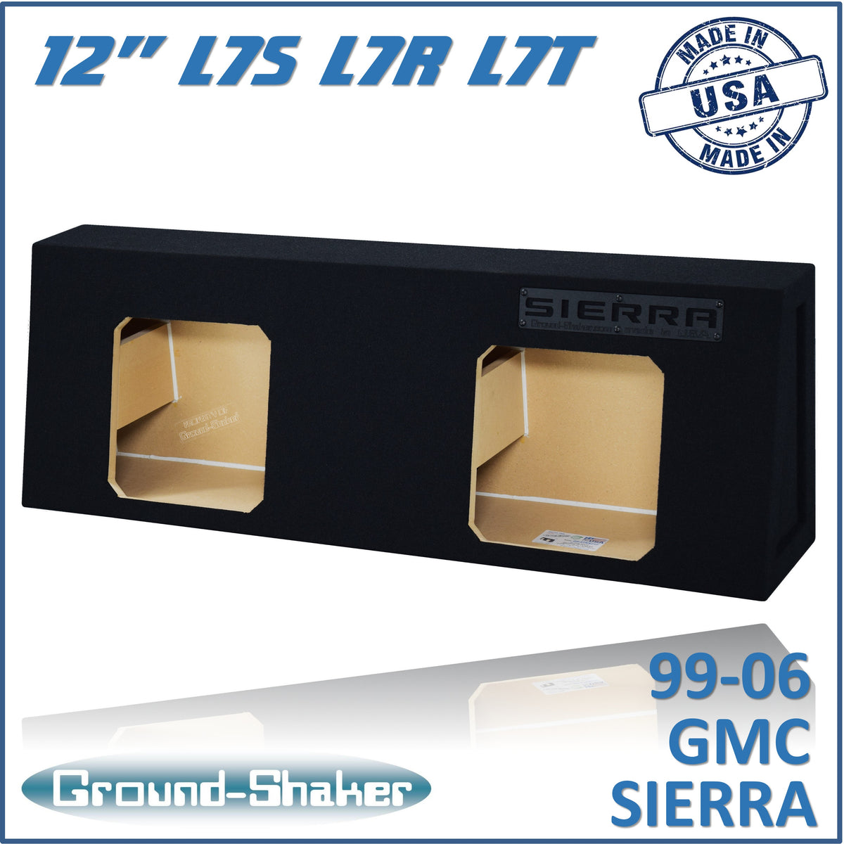 Ground Shaker GS-STGMKK212B subwoofer enclosure for Fits 99–06 GMC Sierra Regular Cab