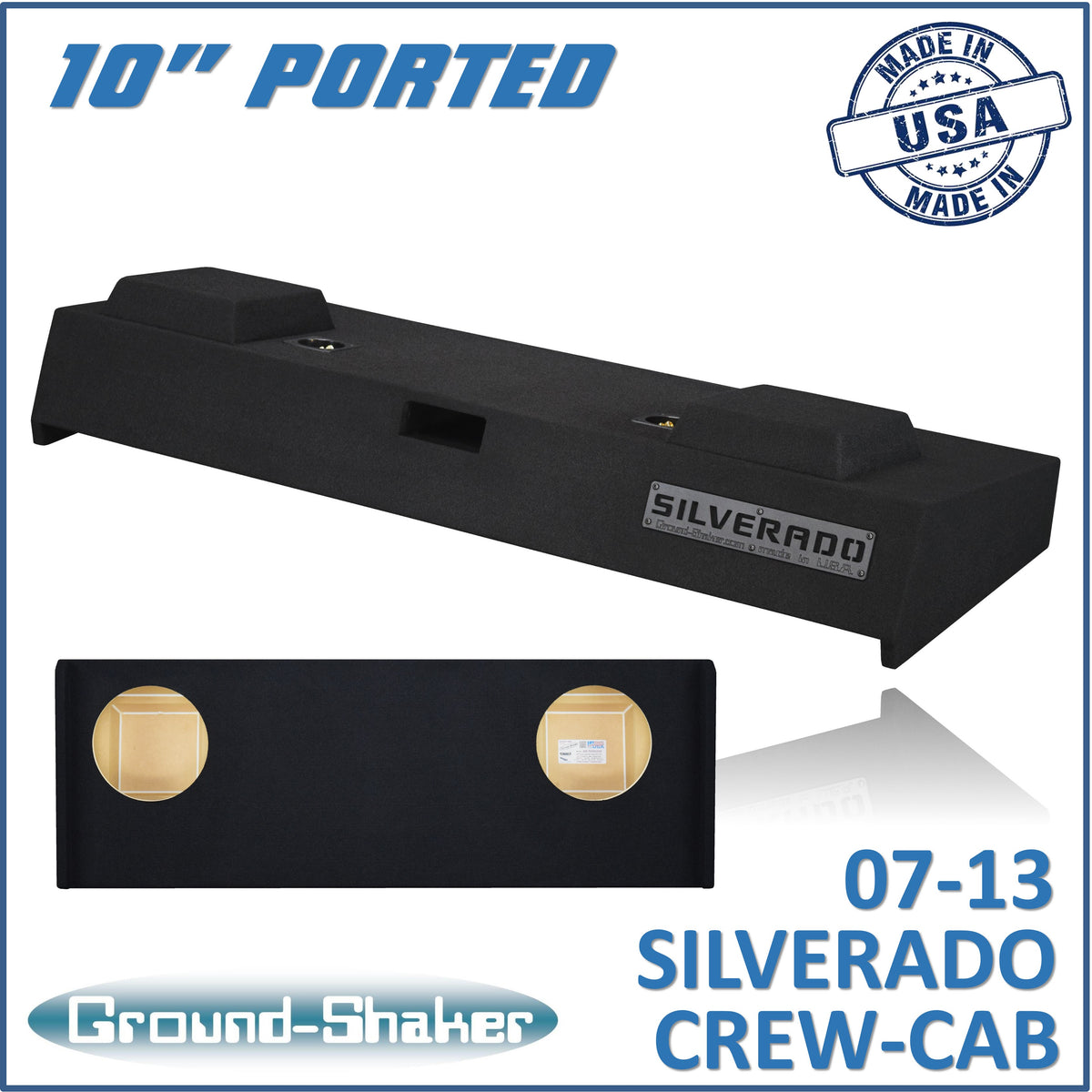 GS-TCHVP210B subwoofer enclosure for Fits 07–13 Chevy Silverado Crew Cab