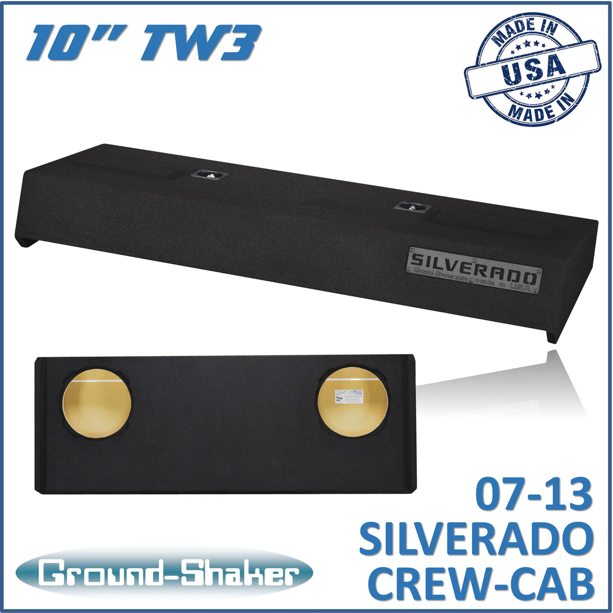 GS-TCHVTW3210B subwoofer enclosure for Fits 07–13 Chevy Silverado Crew Cab