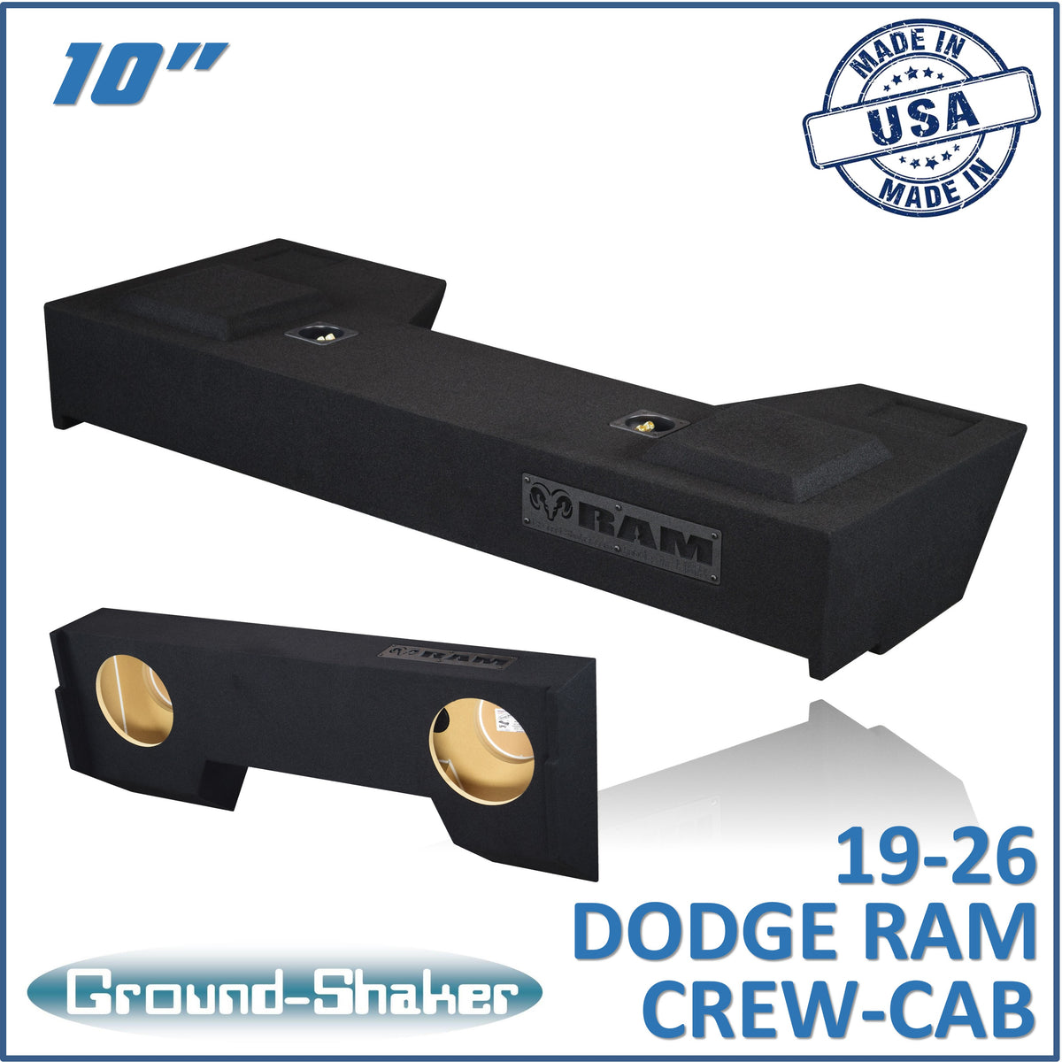 Ground Shaker GS-TDG210B subwoofer enclosure for Fits 19–26 Dodge Ram 1500 Crew Cab