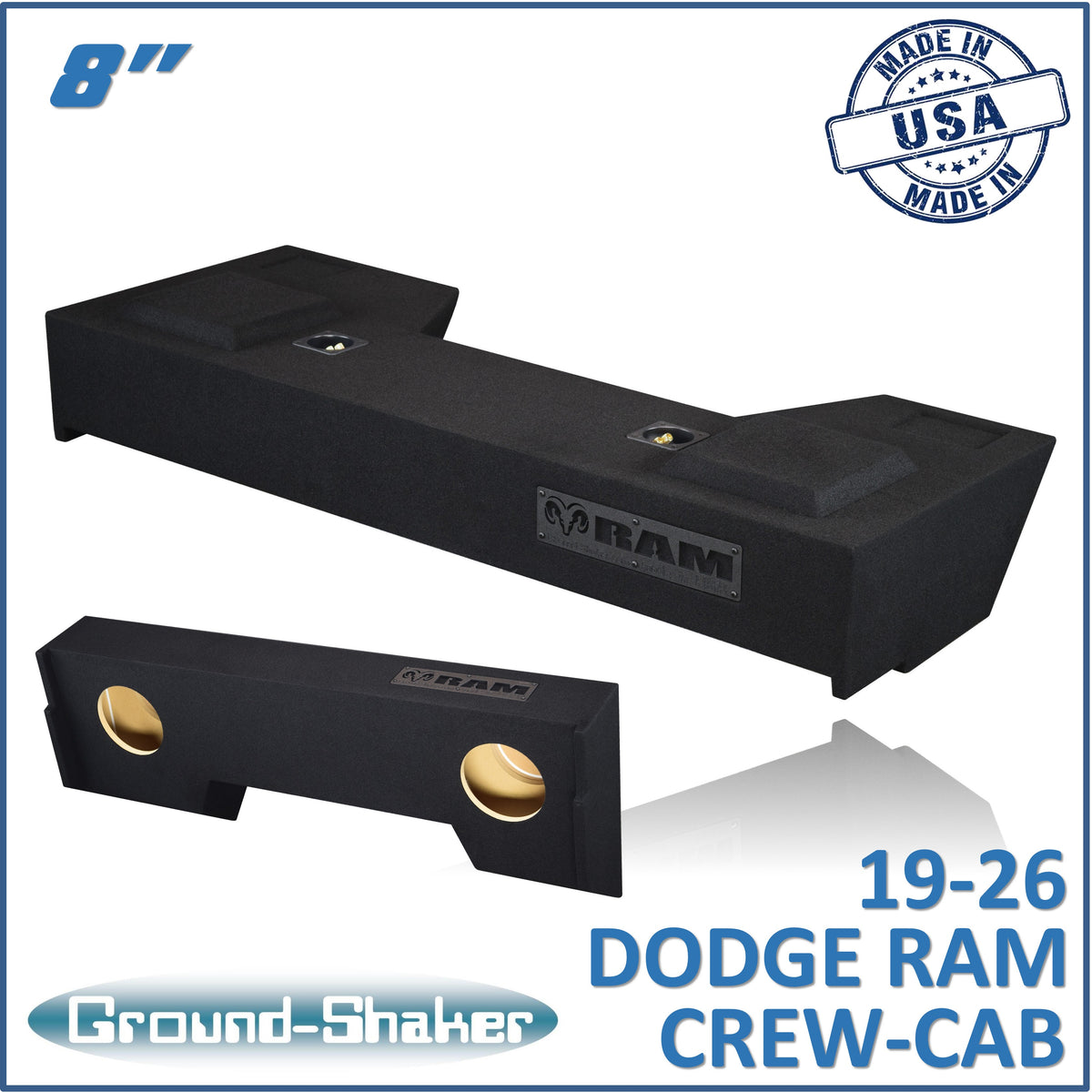 Ground Shaker GS-TDG28B subwoofer enclosure for Fits 19–26 Dodge Ram 1500 Crew Cab