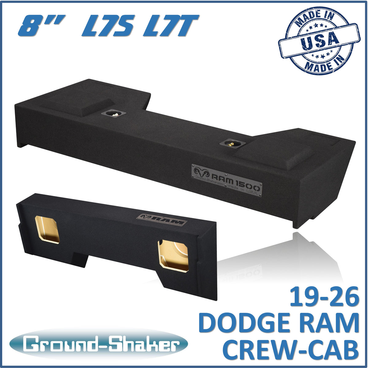 Ground Shaker GS-TDGKK28B subwoofer enclosure for Fits 19–26 Dodge Ram 1500 Crew Cab