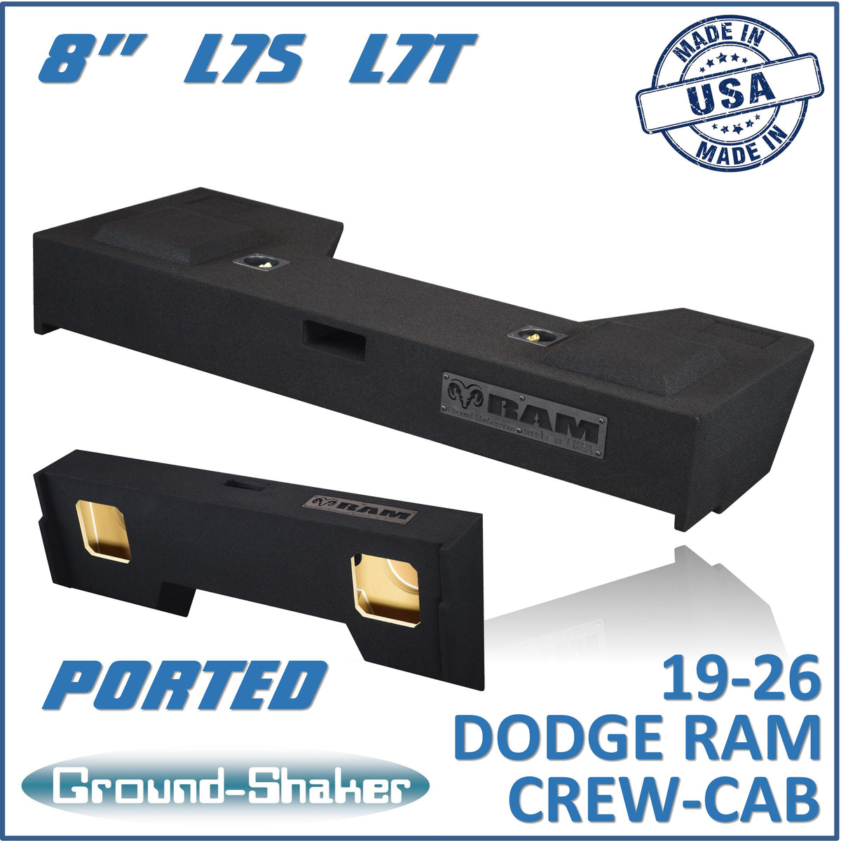 Ground Shaker GS-TDGKKP28B subwoofer enclosure for Fits 19–26 Dodge Ram 1500 Crew Cab