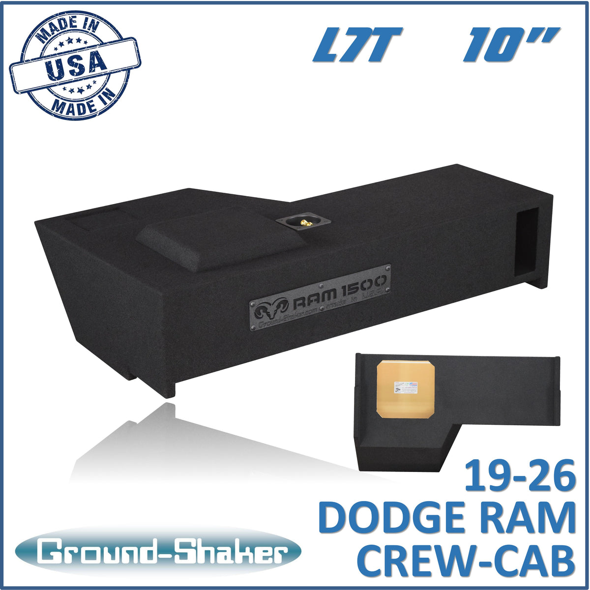 Ground Shaker GS-TDGKKP110B subwoofer enclosure for Fits 19–26 Dodge Ram 1500 Crew Cab