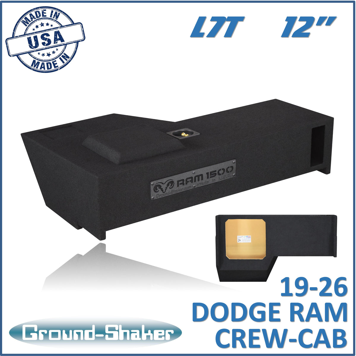 Ground Shaker GS-TDGL7TP112B subwoofer enclosure for Fits 19–26 Dodge Ram 1500 Crew Cab