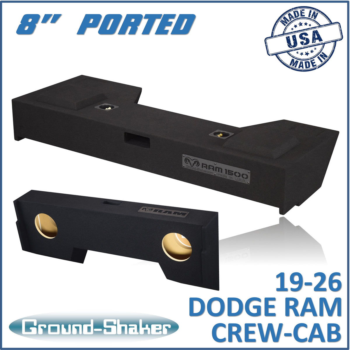 Ground Shaker GS-TDGP28B subwoofer enclosure for Fits 19–26 Dodge Ram 1500 Crew Cab