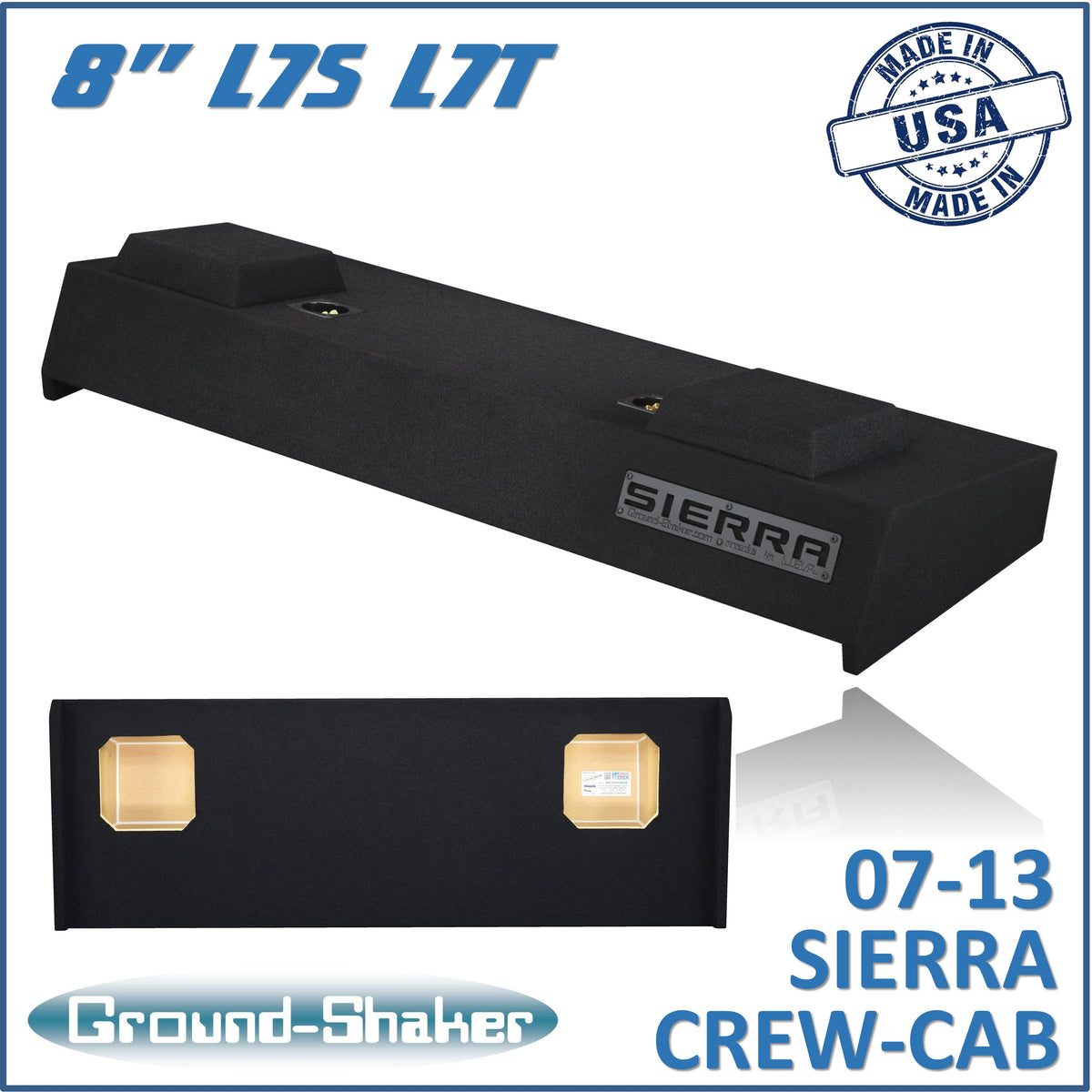 Ground Shaker GS-TGMKK28B subwoofer enclosure for Fits 07–13 GMC Sierra Crew Cab