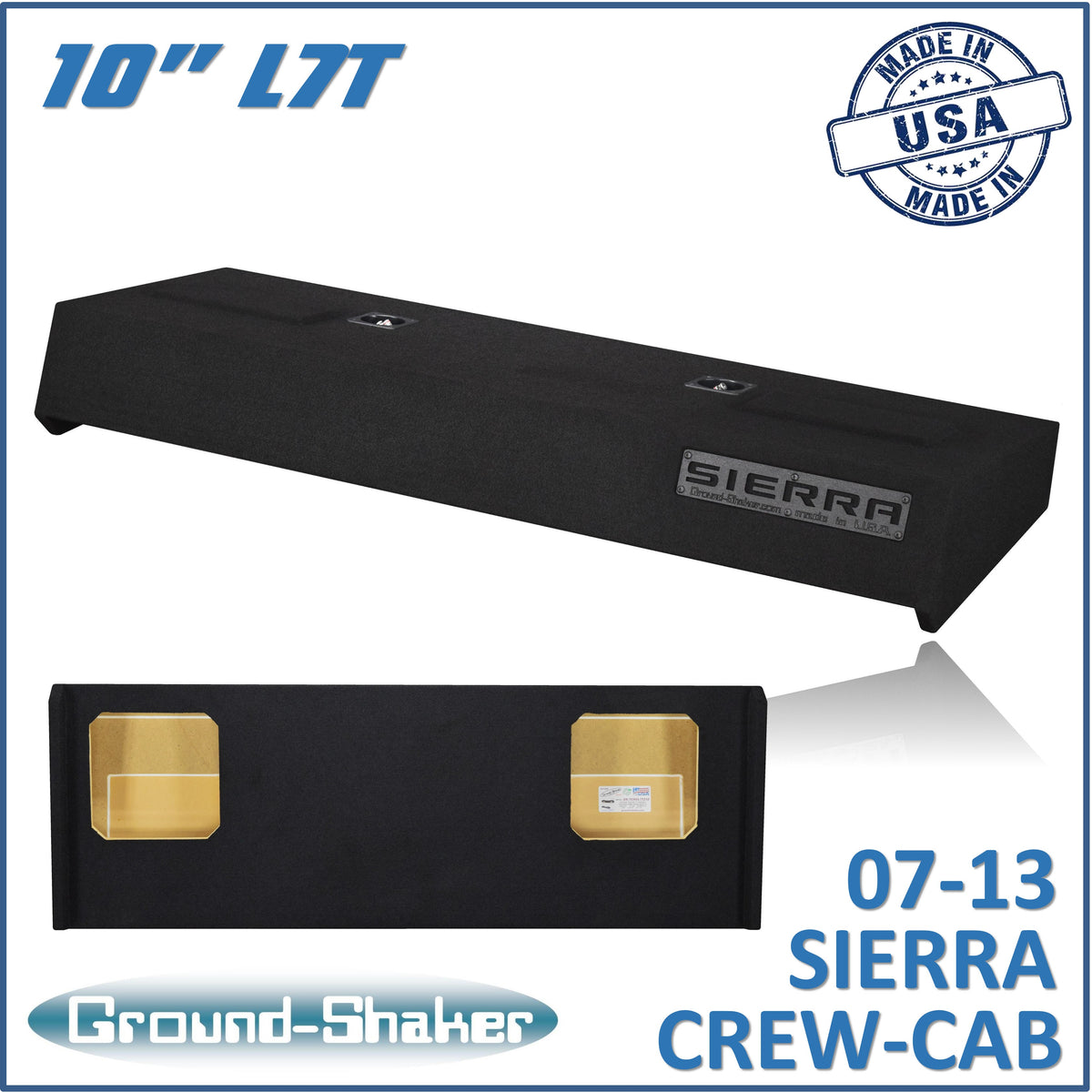 Ground Shaker GS-TGML7T210B subwoofer enclosure for Fits 07–13 GMC Sierra Crew Cab