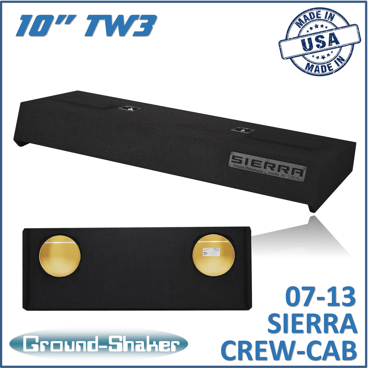 Ground Shaker GS-TGMTW3210B subwoofer enclosure for Fits 07–13 GMC Sierra Crew Cab