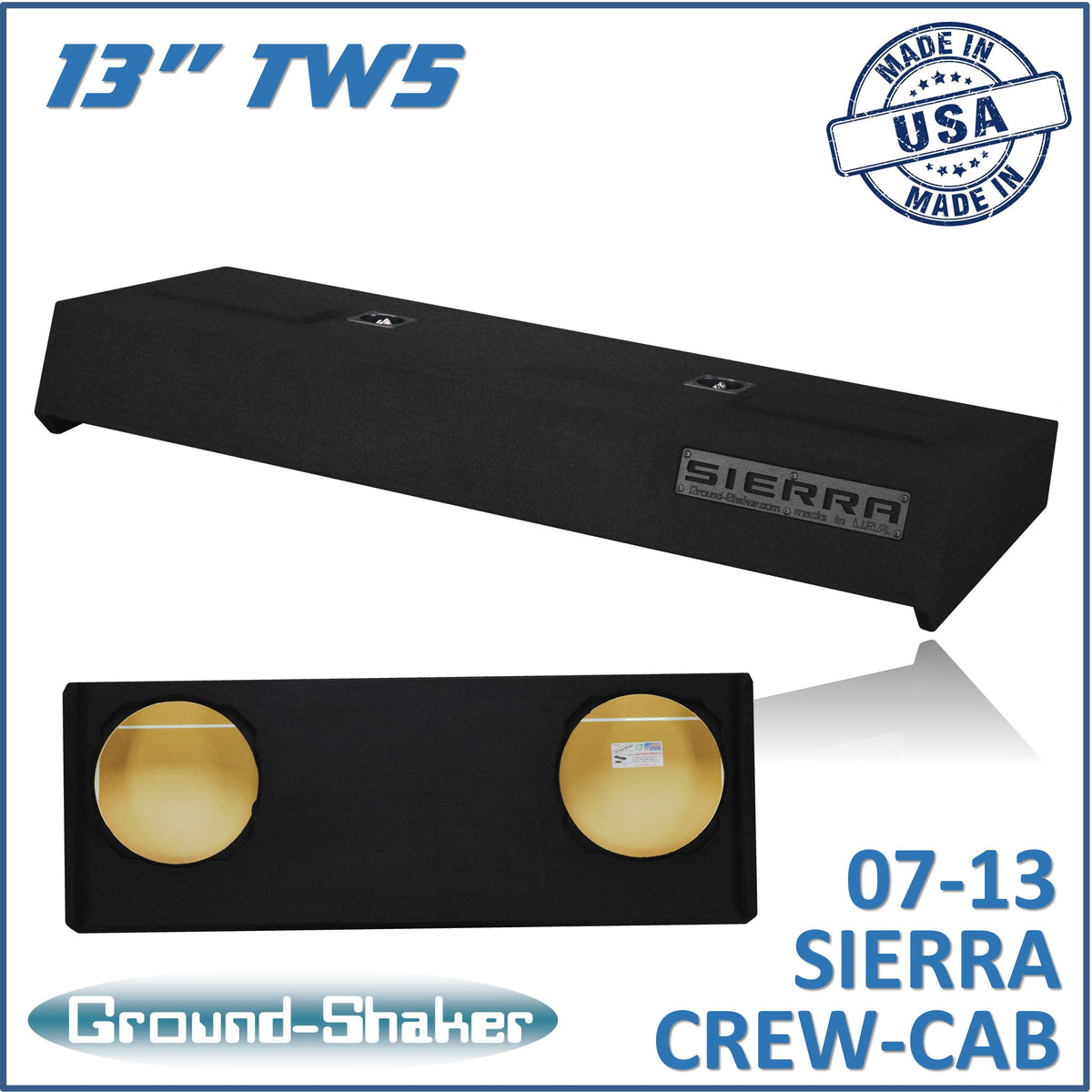 Ground Shaker GS-TGMTW5213B subwoofer enclosure for Fits 07–13 GMC Sierra Crew Cab