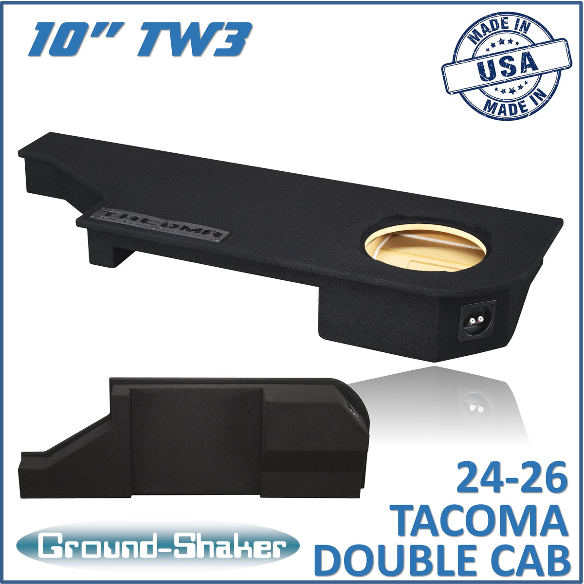 Ground Shaker GS-TOYTCTW3110B subwoofer enclosure for Fits 24–26 Toyota Tacoma Double Cab