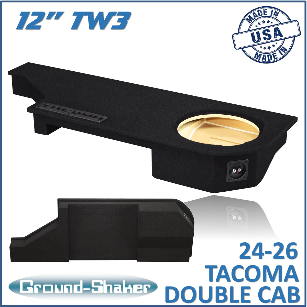 Ground Shaker GS-TOYTCTW3112B subwoofer enclosure for Fits 24–26 Toyota Tacoma Double Cab