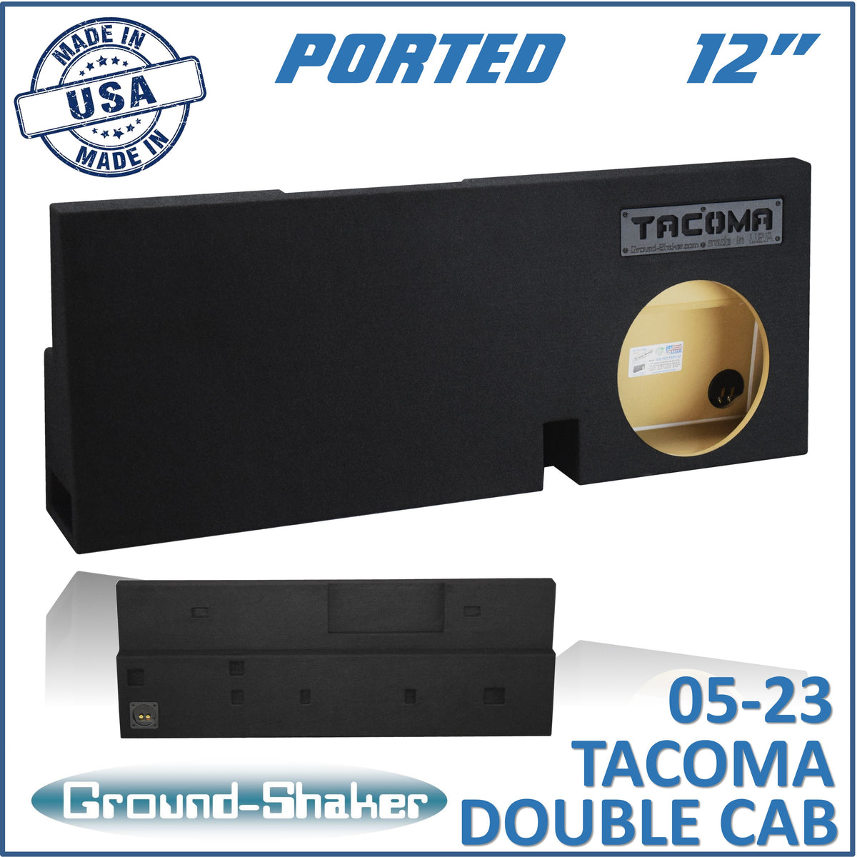 Ground Shaker GS-TOYTXP112B subwoofer enclosure for Fits 05–23 Toyota Tacoma Double Cab