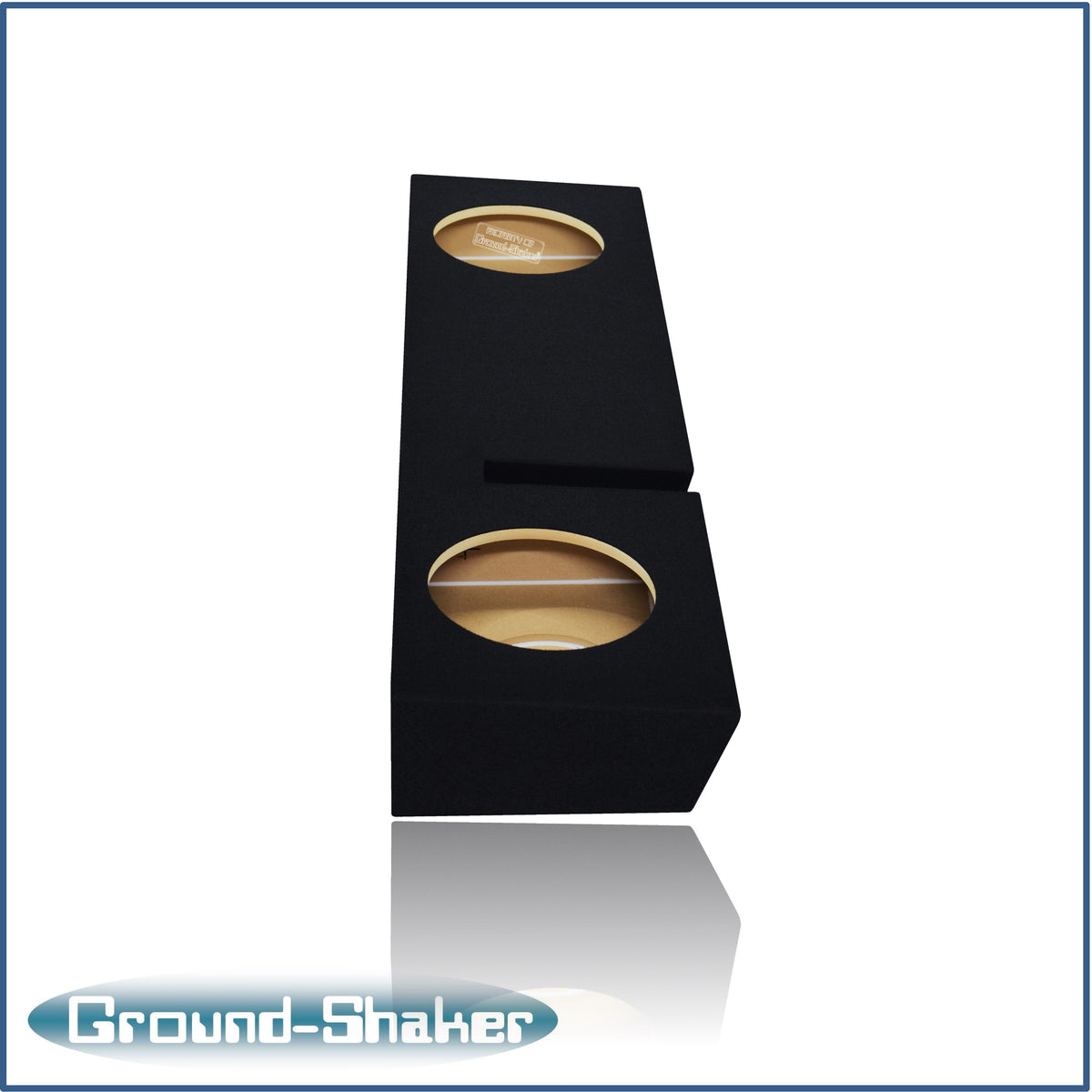Ground Shaker GS-WF150210B dual 10 inch sealed enclosure for 97–99 Ford F-150 Ext-Cab — angle view