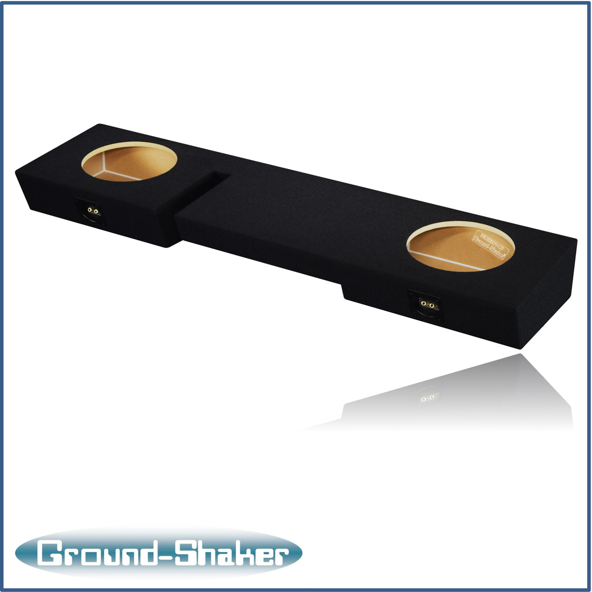 Ground Shaker GS-WF150210B dual 10 inch sealed enclosure for 97–99 Ford F-150 Ext-Cab — carpet finish detail