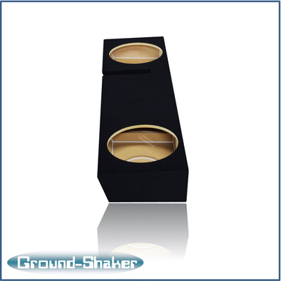 Ground Shaker GS-WF150212B dual 12 inch sealed enclosure installed under rear seat of Ford F-150 Ext-Cab