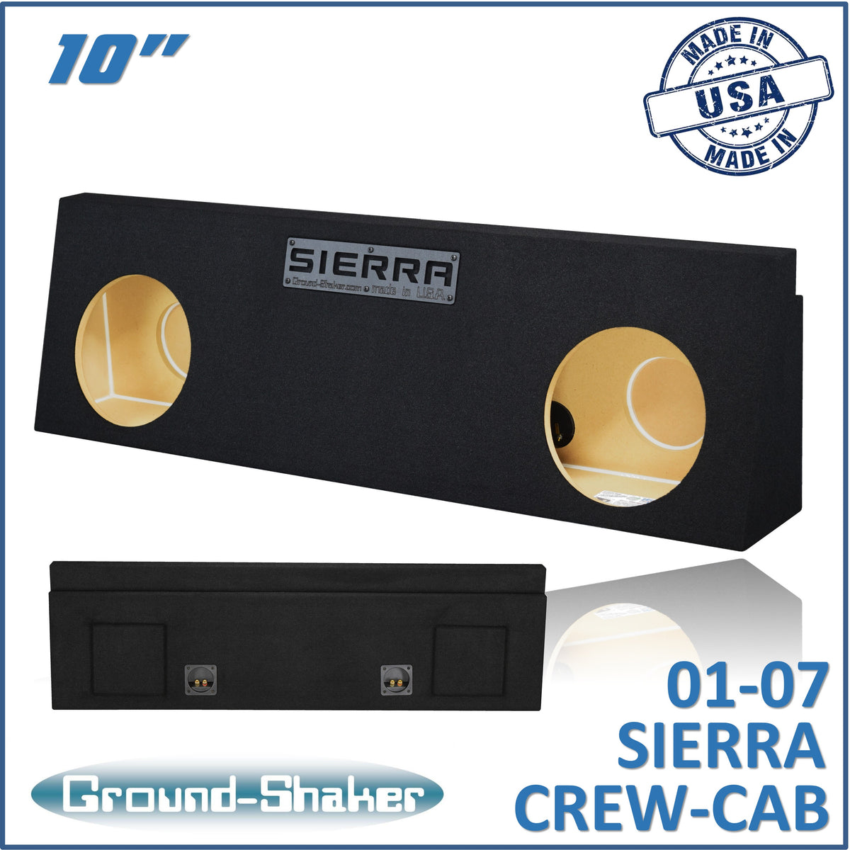 Ground Shaker GS-WGM210B subwoofer enclosure for Fits 01–07 GMC Sierra Crew Cab