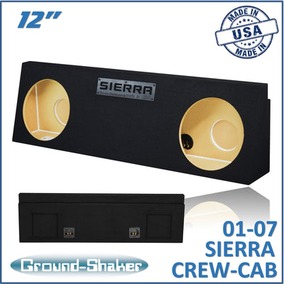 Ground Shaker GS-WGM212B subwoofer enclosure for Fits 01–07 GMC Sierra Crew Cab