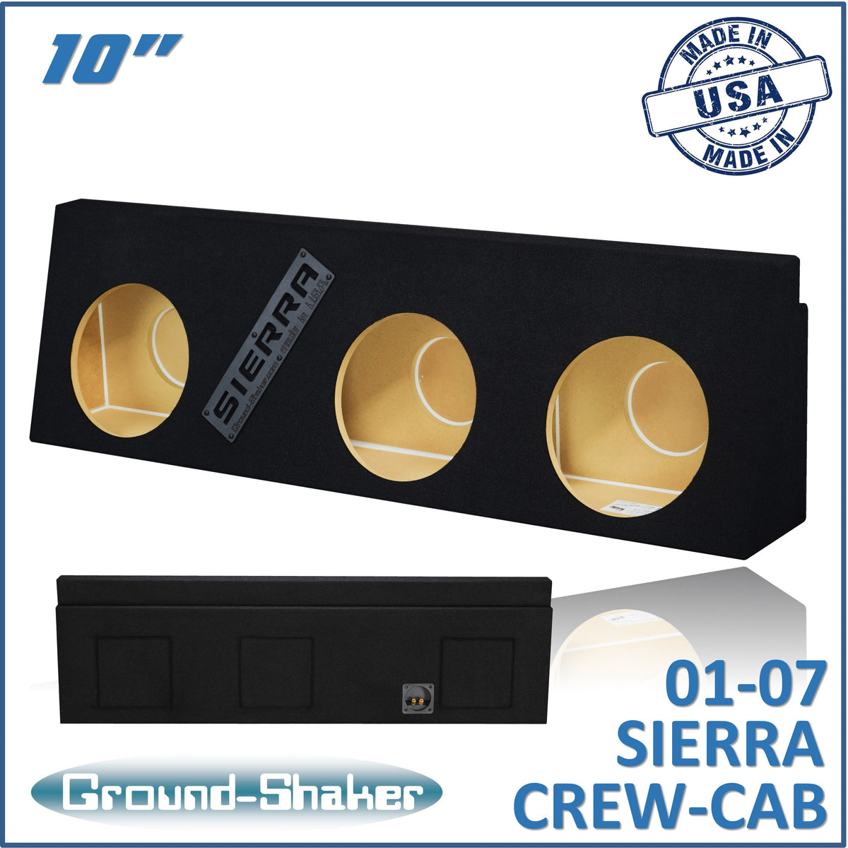 Ground Shaker GS-WGM310B subwoofer enclosure for Fits 01–07 GMC Sierra Crew Cab