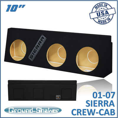 Ground Shaker GS-WGM310B subwoofer enclosure for Fits 01–07 GMC Sierra Crew Cab