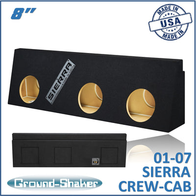 Ground Shaker GS-WGM38B subwoofer enclosure for Fits 01–07 GMC Sierra Crew Cab