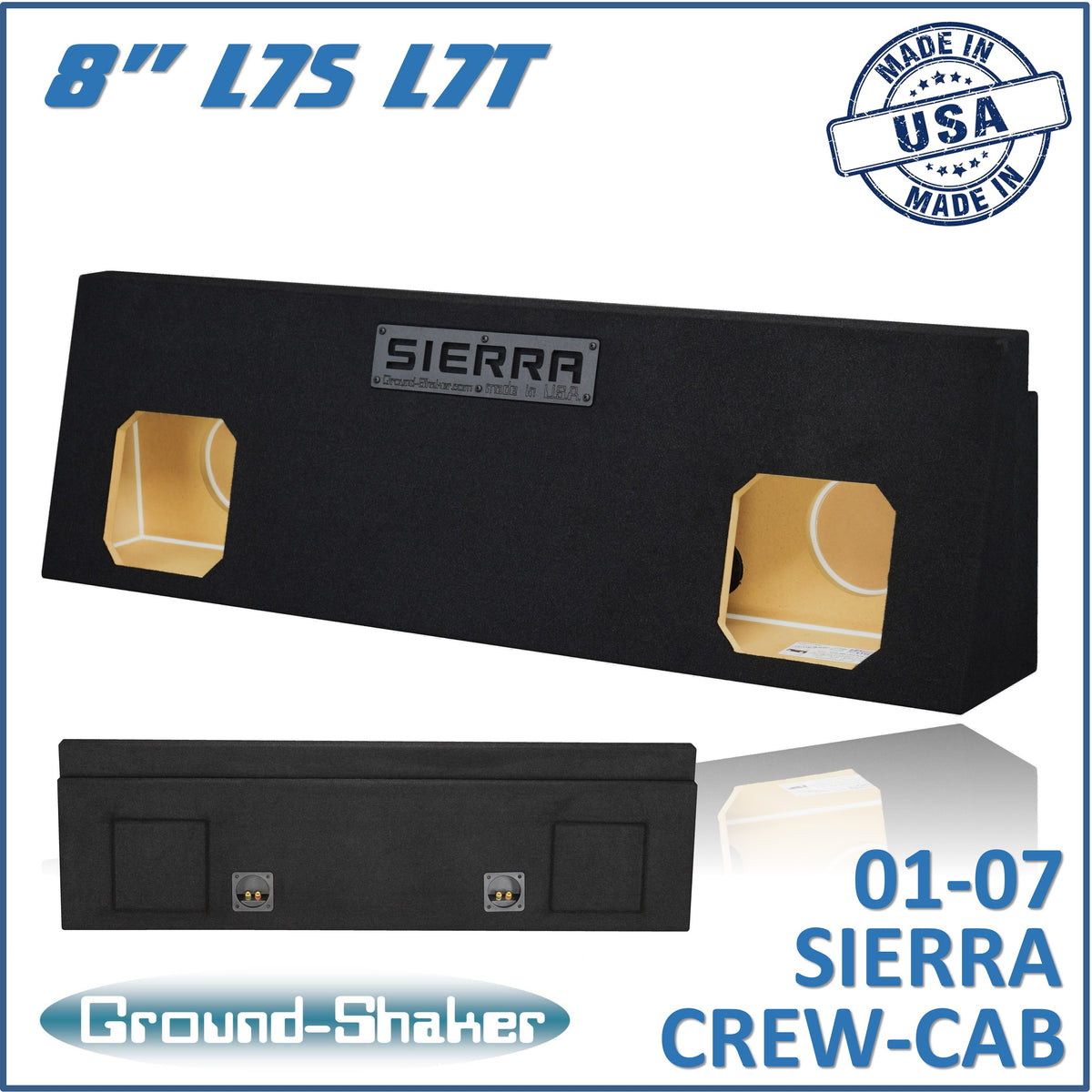 Ground Shaker GS-WGMKK28B subwoofer enclosure for Fits 01–07 GMC Sierra Crew Cab