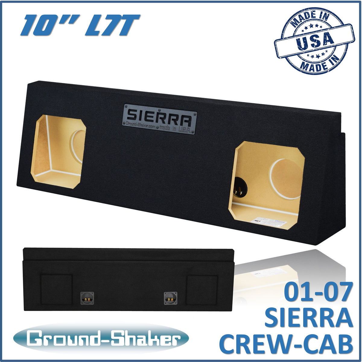 Ground Shaker GS-WGML7T210B subwoofer enclosure for Fits 01–07 GMC Sierra Crew Cab