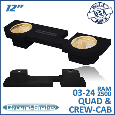 Ground Shaker GS-ZDG2500212B subwoofer enclosure for Fits 03–24 Dodge Ram 2500/3500 Crew Cab & Quad Cab