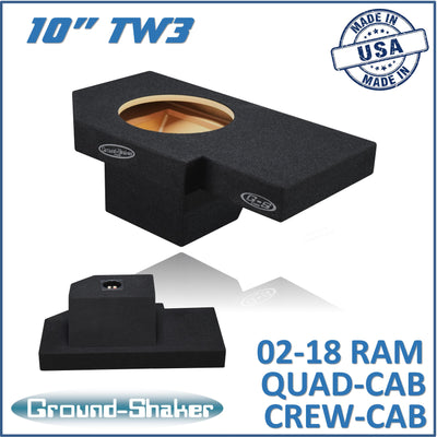 Ground Shaker GS-ZDGTW3110B subwoofer enclosure for Fits 02–18 Dodge Ram 1500 Crew Cab & Quad Cab