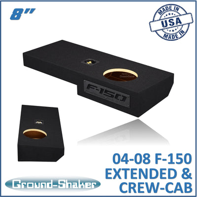 Ground Shaker GS-ZF15018B single 8 inch sealed subwoofer enclosure for 04-08 Ford F-150 Extended and Crew Cab