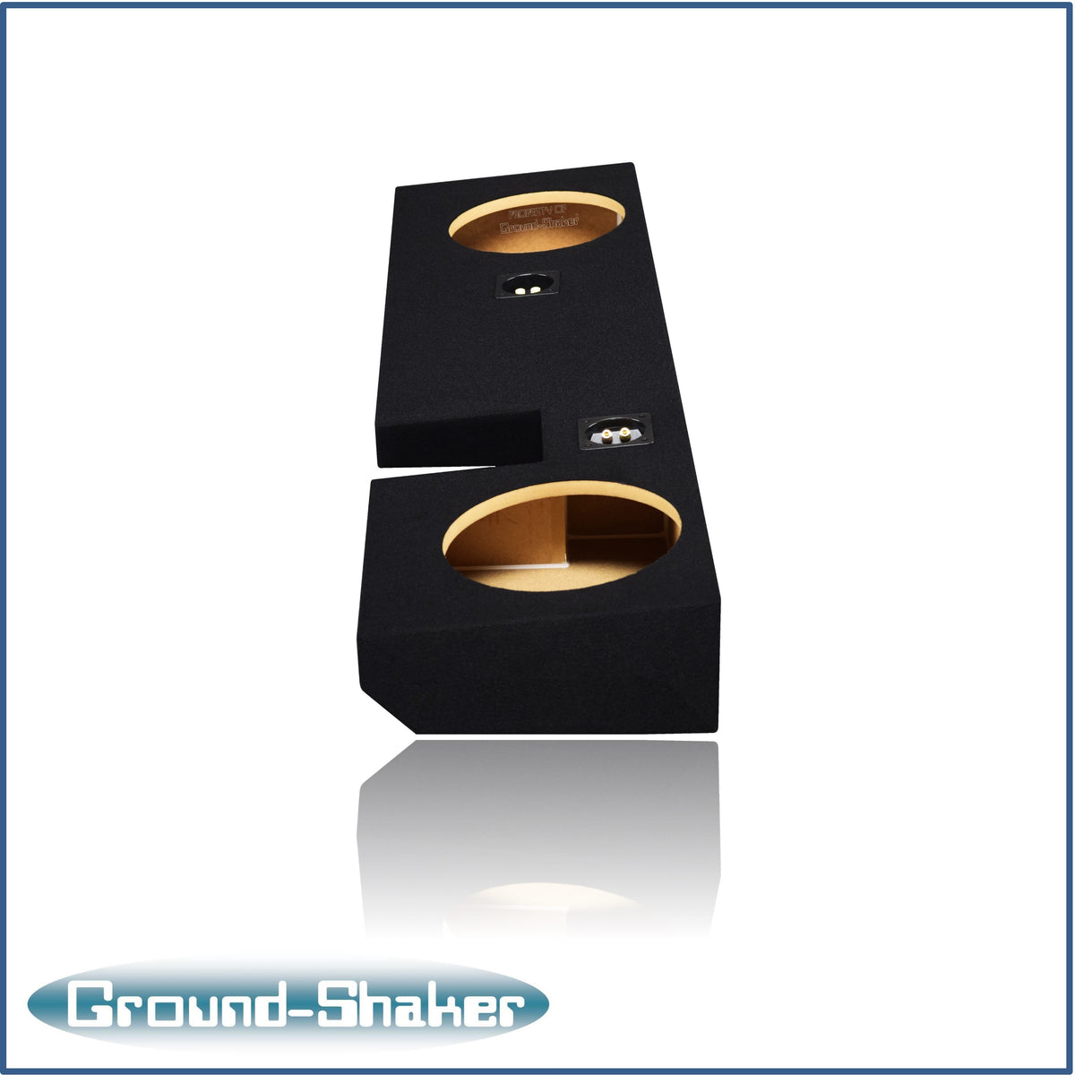 Ground Shaker GS-ZF150210B dual 10 inch sealed enclosure installed under rear seat of Ford F-150