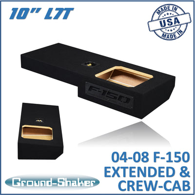 Ground Shaker GS-ZF150L7T110B single 10 inch sealed L7T subwoofer enclosure for 04-08 Ford F-150 Extended and Crew Cab